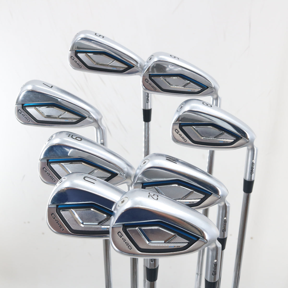 Ping G440 Iron Set 5-W,U,W52 Steel AWT 3.0 Stiff Flex Right Hand A-163807