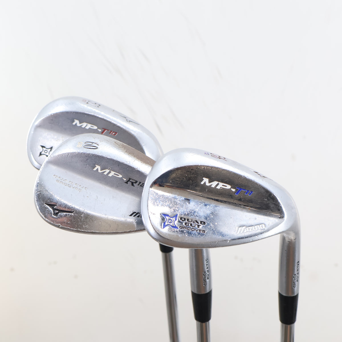 Mizuno MP T-10/T-11/R-12 White Satin Wedge Set 52, 56, 60 Deg Steel RH S-164930