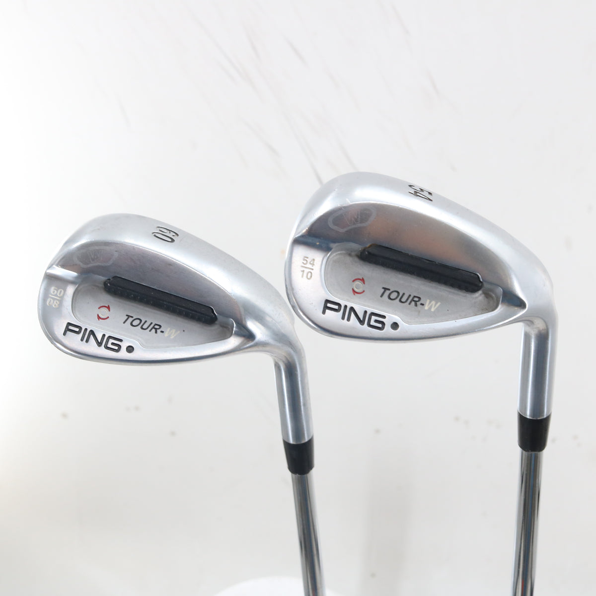 PING Tour-W Brushed Silver Wedge 54 & 60 Degrees Black Dot AWT Stiff RH S-164064