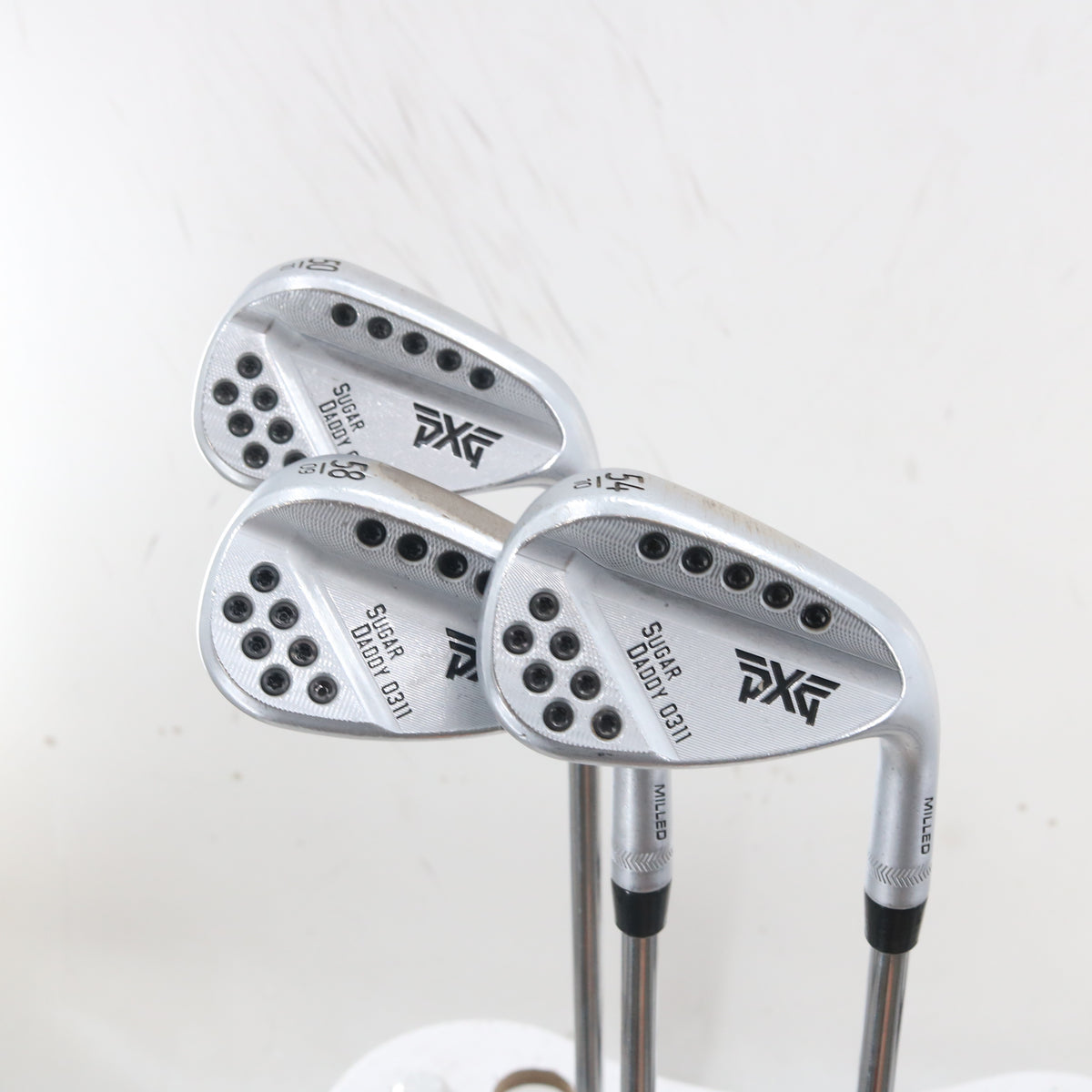 PXG 0311 Sugar Daddy Milled Chrome Wedge Set 50, 54, 58 Steel Stiff RH S-164314