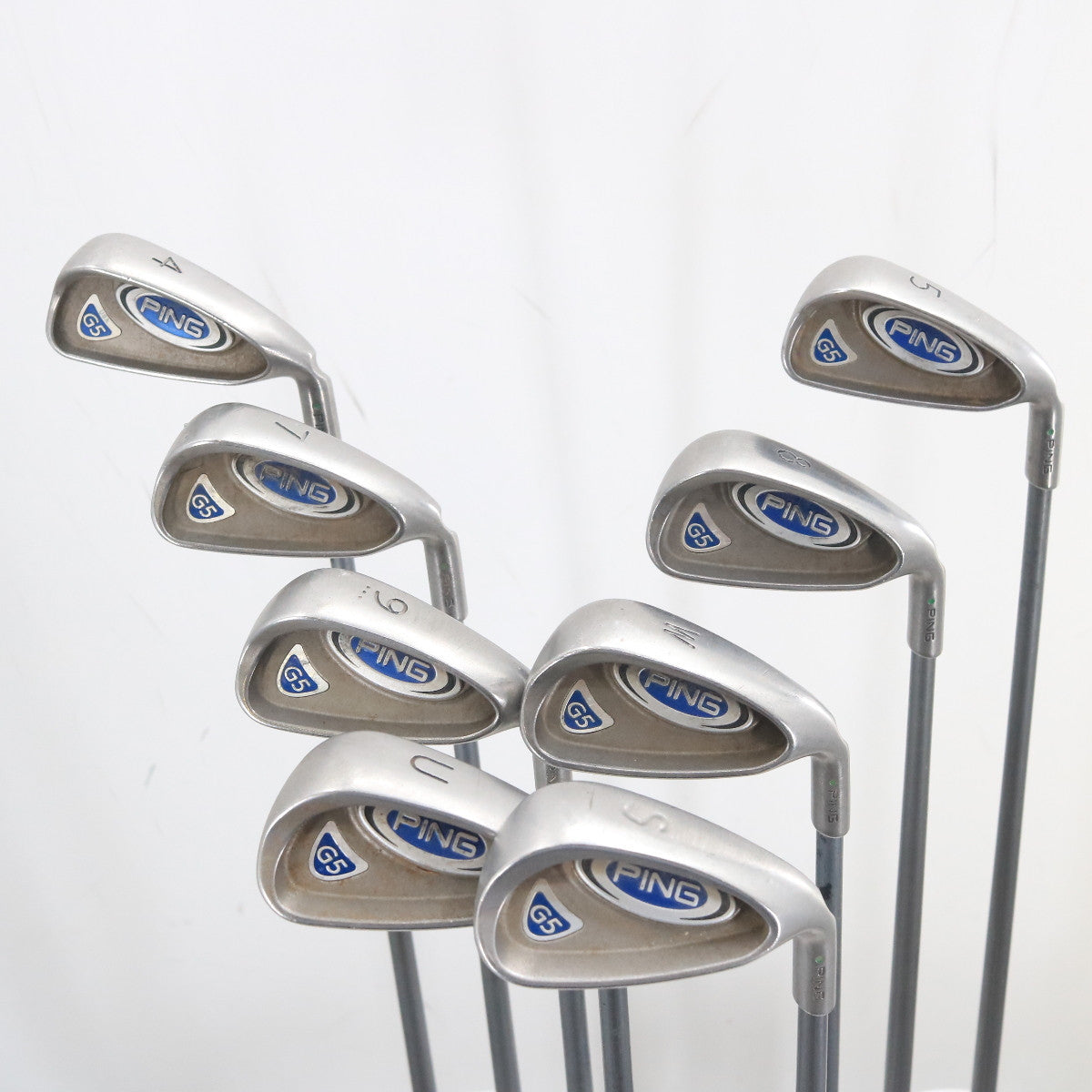 Ping G5 Iron Set 4,5,7-W,U,S Green Dot Graphite Shaft Stiff Right-Hand G-160010