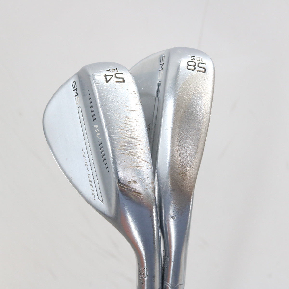 Titleist Vokey SM9 Chrome Steel Sand & Lob Wedge Set 54.14 & 58.10 Deg G-163147